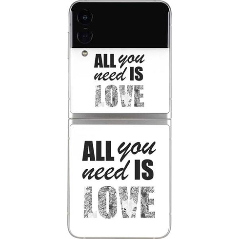 All You Need Is Love BW Galaxy Z Flip3 5G Skin